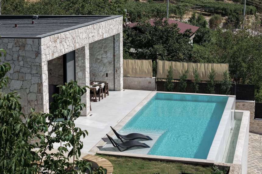 Prestigious Bungalow In Seydikemer, Fethiye For Sale - Sun terraces surrounding the pool