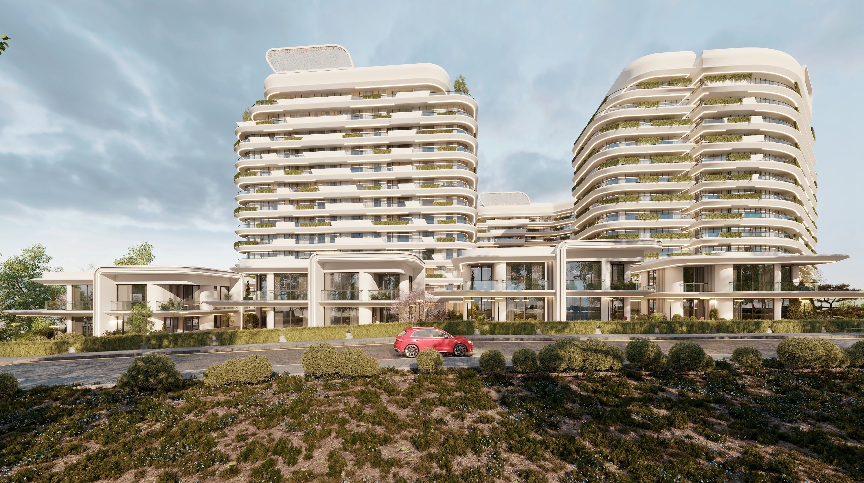 Investment Properties For Sale On Istanbul Asian Side - View to the complex from the street 