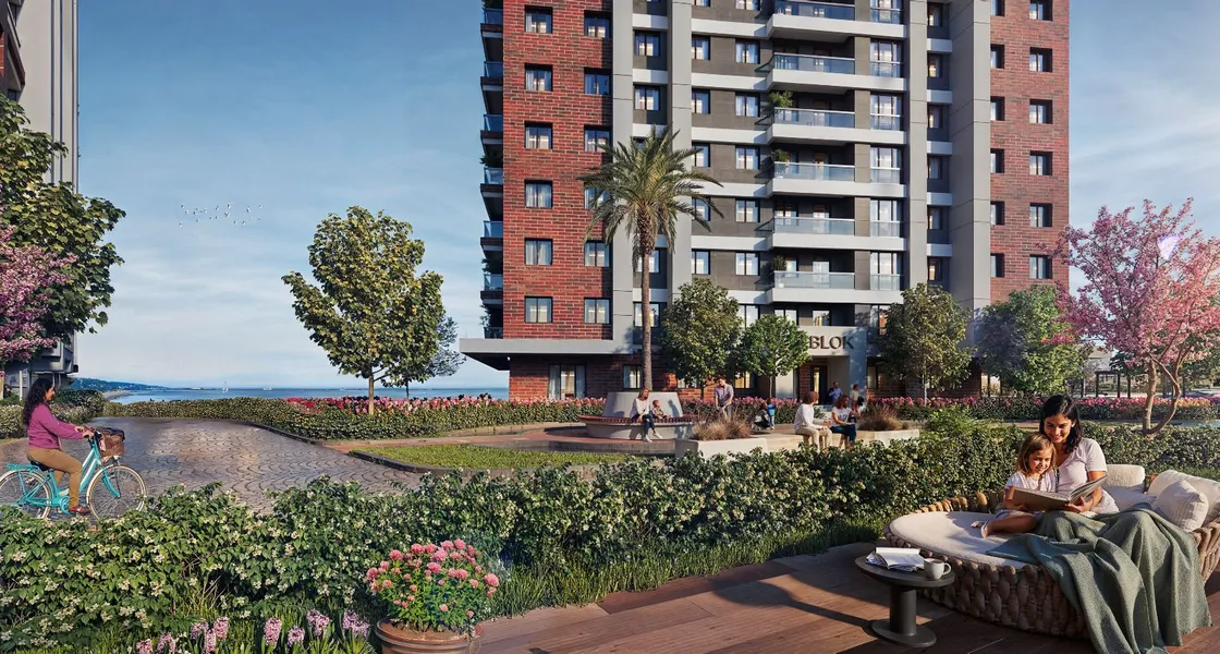 Lakeside Properties For Sale In Istanbul - Social exterior areas with seating