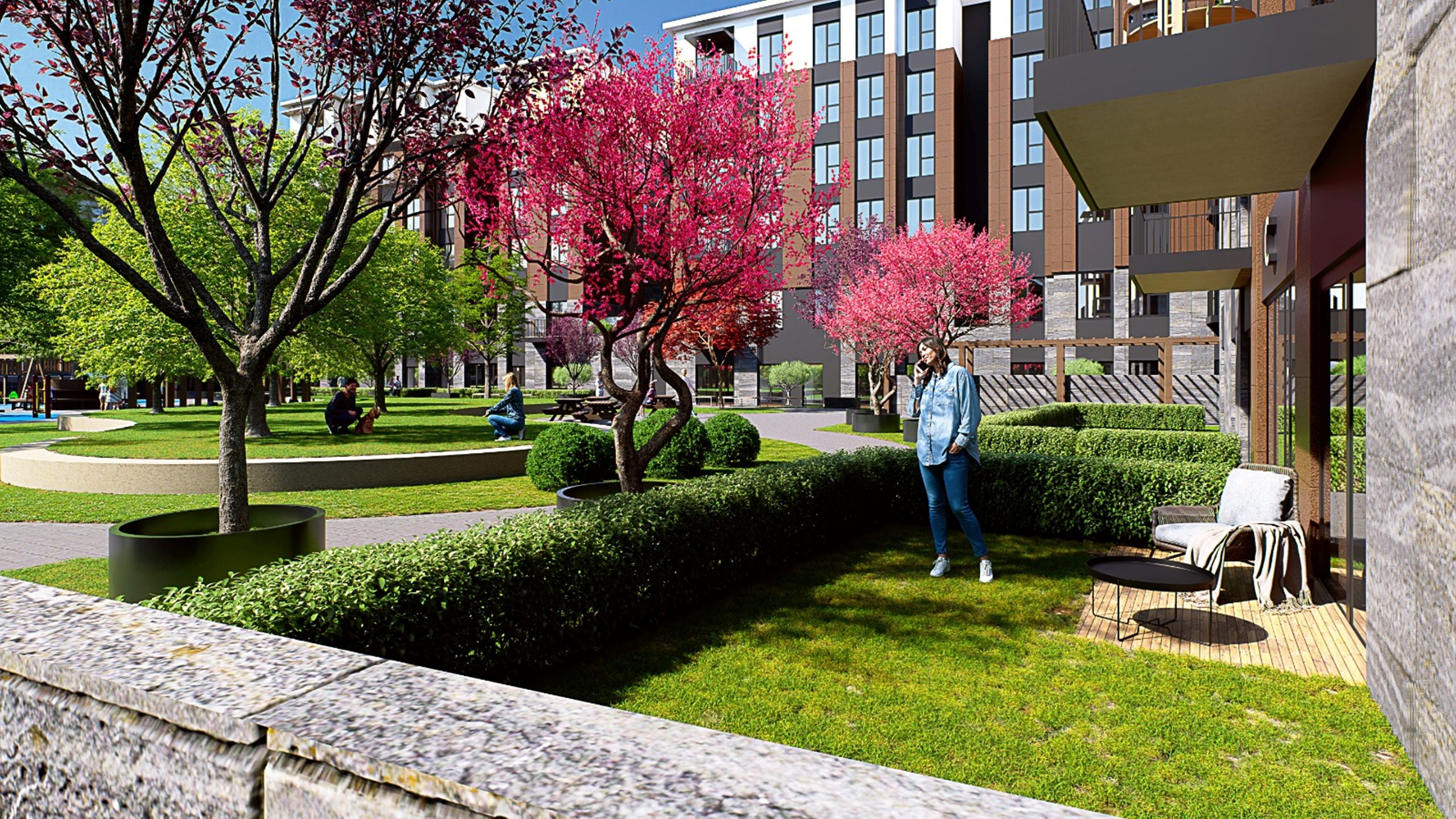 Istanbul Apartments For Sale in Basaksehir - Beautiful gardens