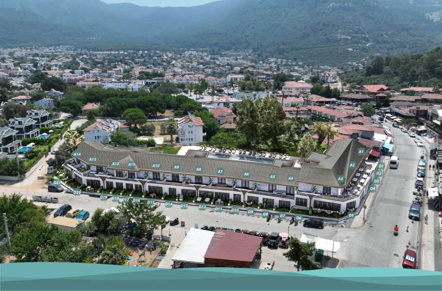 Fethiye Apartments & Commercial Units For Sale - View over the entire complex