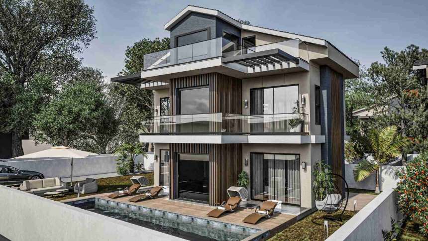 Lavish Newly Built Fethiye Villa For Sale - Securely walled around the perimetre