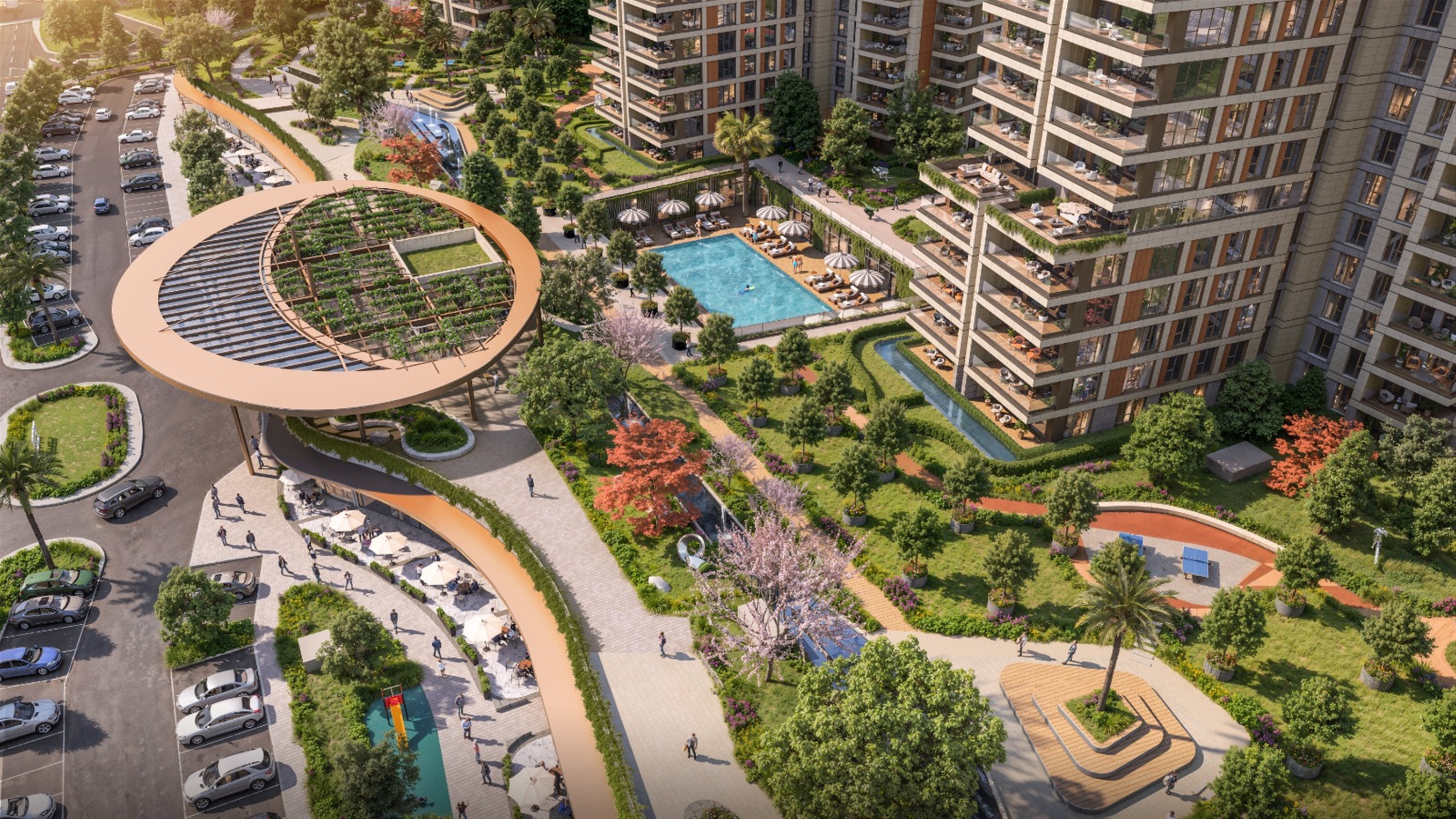 Istanbul Seafront Apartments In Kartal For Sale - View over the social exterior areas