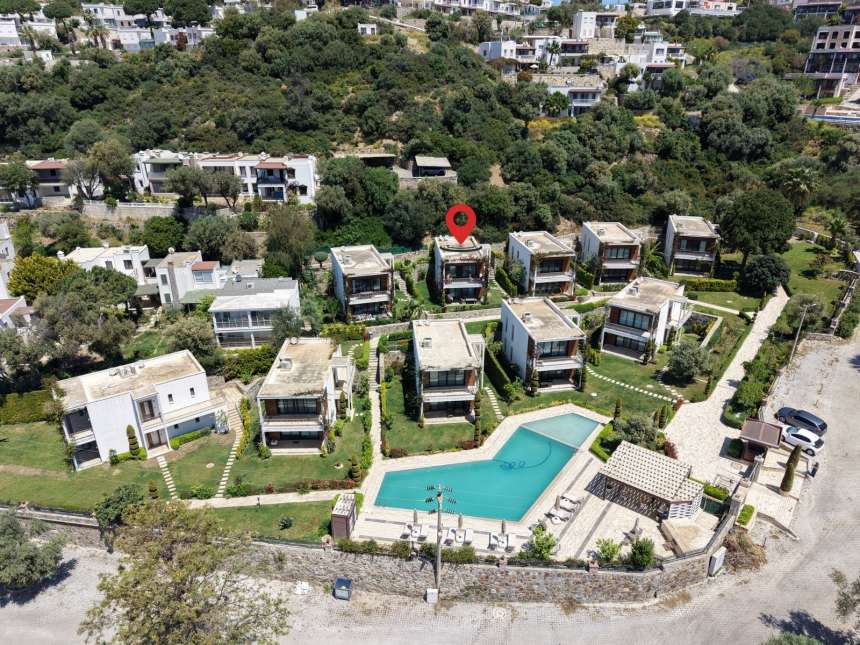 Furnished Sea-View Apartment For Sale In Bodrum – Arial view over the entire complex