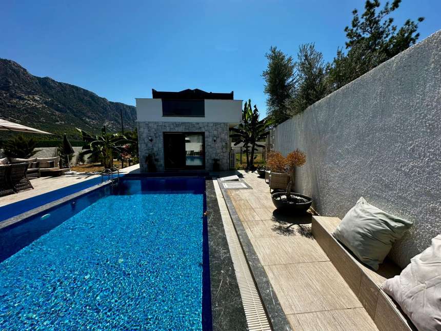 Detached Stone Villa Near Seydikemer For Sale - Large private pool and sun terraces