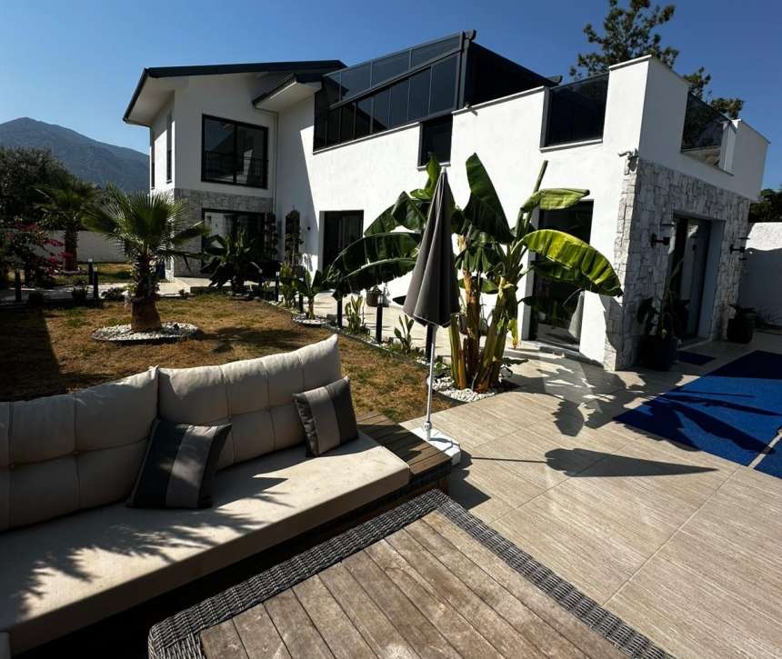 Detached Stone Villa Near Seydikemer For Sale - Seating area in the garden