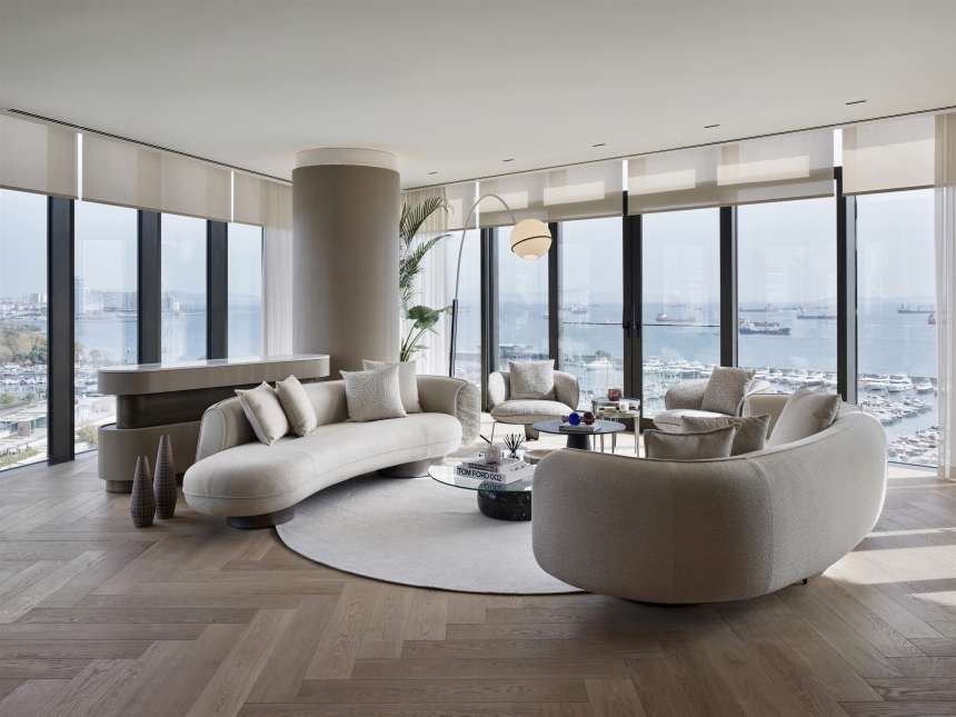 Sea Front Apartments In Istanbul For Sale - Lounge with amazing sea views
