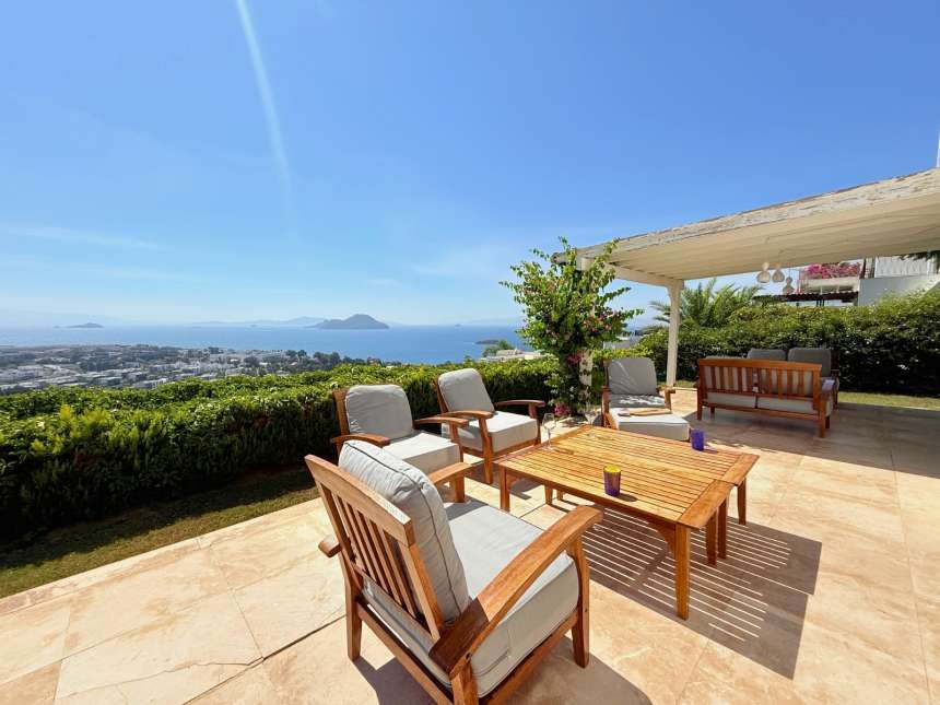 Sea View Villa For Sale In Kadikalesi, Bodrum - Stunning sea views from the villa