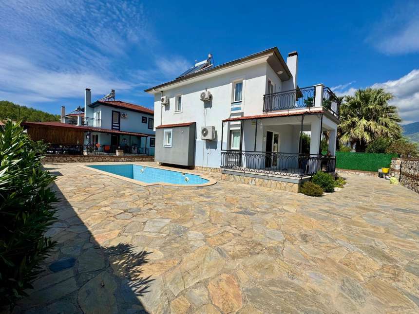 Beautiful Detached Villa In Uzumlu, Fethiye For Sale - Main view of the villa and private plot