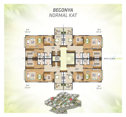 Low Rise Apartments For Sale In Istanbul - Sea Views- 2 bedroom standard floor plans